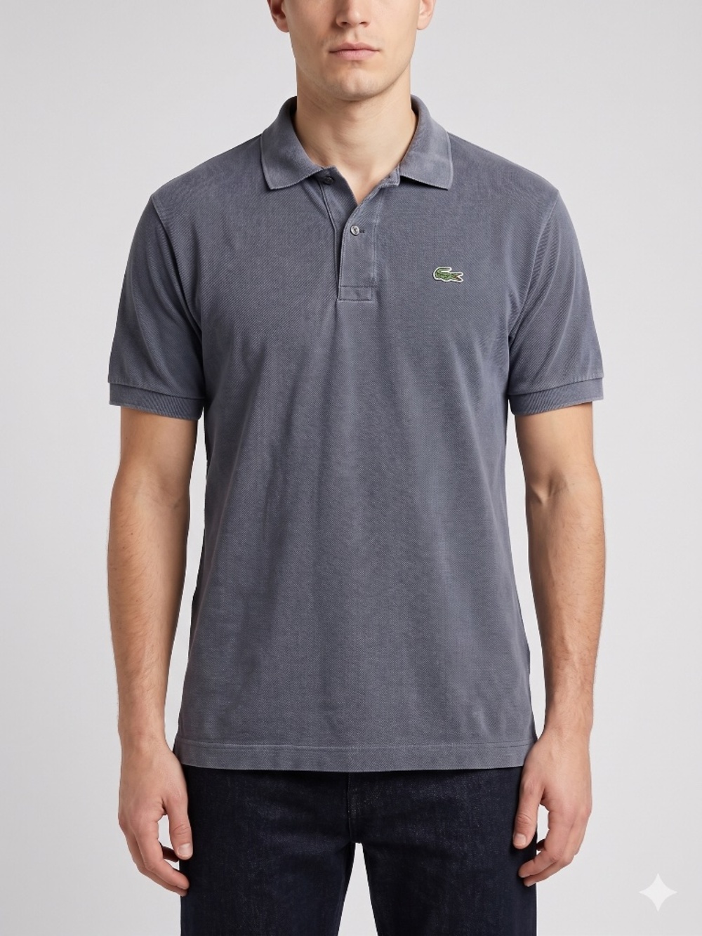 Lacoste Polo Shirt Short Sleeve Grey Pique Size 5 100% Cotton Devanlay